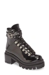 Jeffrey Campbell Czech Lace-up Boot In Black Leather