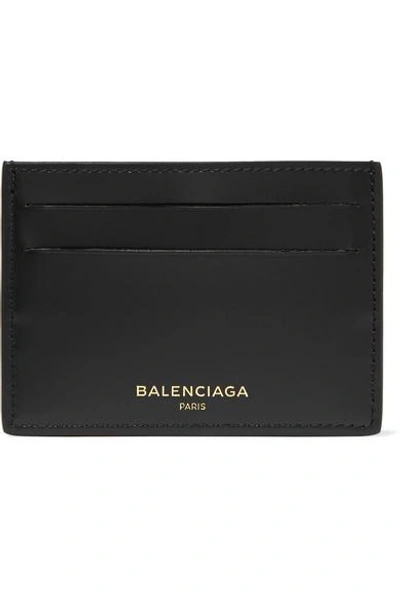 Balenciaga Essential Leather Cardholder In Black