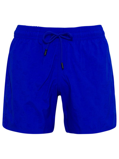 Etro Logo-patch Swim Shorts In Blue