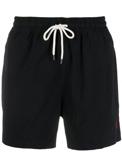 Polo Ralph Lauren Swimsuit With Contrasting Logo In Black