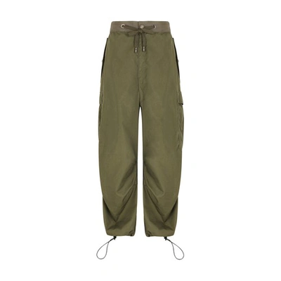 Dolce & Gabbana Cargo Trousers In Stretch Cotton Canvas In Green