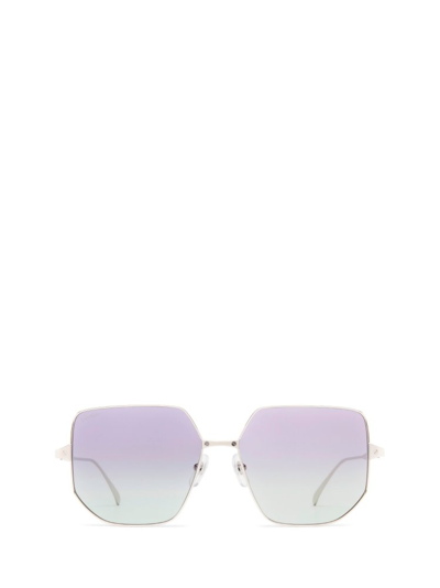 Cartier Geometric-frame Gradient-lense Sunglasses In Silber