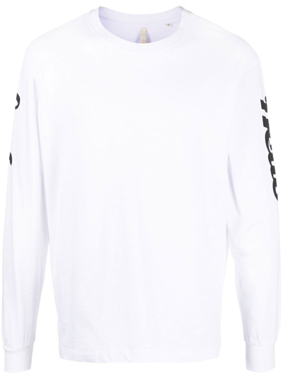 Sunflower Logo-print Long-sleeved T-shirt In White