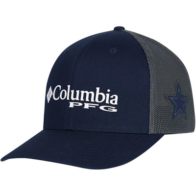Columbia Dallas Cowboys Pfg Mesh Snapback Cap In Navy