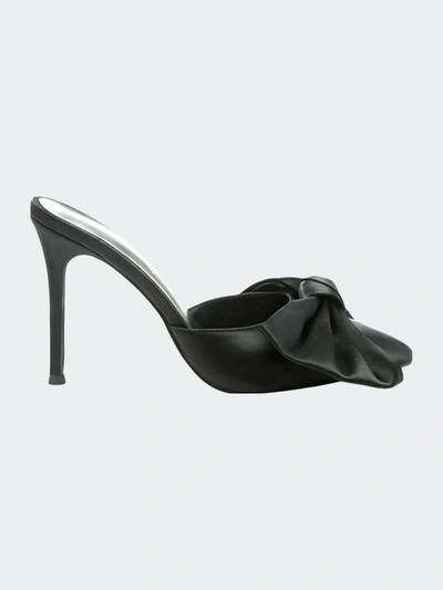 London Rag Sidonie High Heel Bow Tie Mules In Black