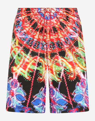 Dolce & Gabbana Illumination Print Swim Shorts In Multi
