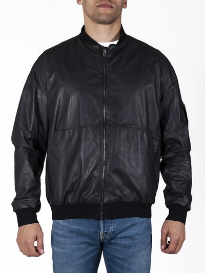 Salvatore Santoro Raglan-sleeve Leather Jacket In Black