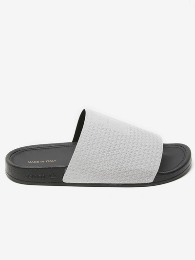 Adidas Originals Adilette Luxe Slides In Grey