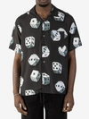 Stussy Dice Graphic-print Relaxed-fit Crepe Shirt In Black