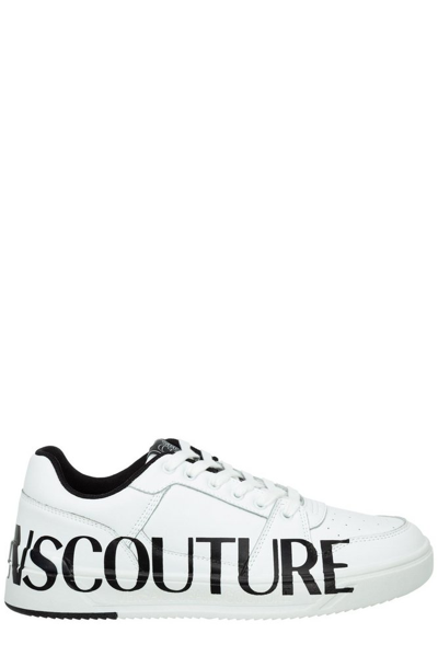 Versace Jeans Couture Logo Printed Lace-up Sneakers In White