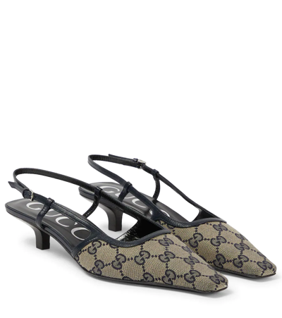 【関税＆送料込み】Gucci Gg Supreme Slingback Pumps Gucci Gg Supreme Slingback Pumps 35 In Blue | ModeSens