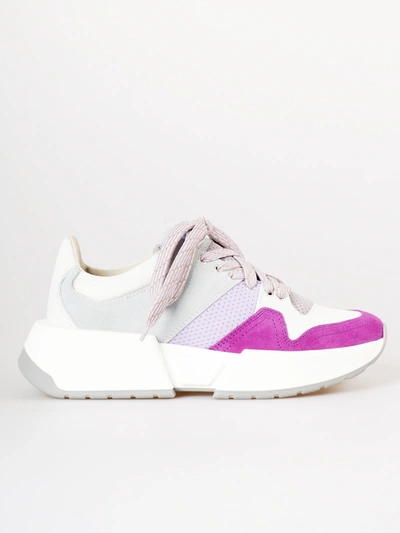Mm6 Maison Margiela Leather Sneakers In Bianca Lilla