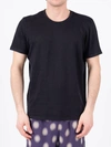 Majestic Stretch Linen Crewneck T-shirt In Noir