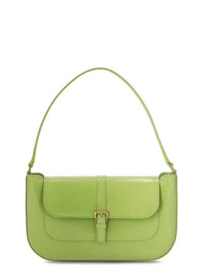 By Far Miranda Patent-leather Shoulder Bag In Green