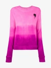 The Elder Statesman Pink Tie Dye Palm Tree Cashmere Sweater In Pink&purple
