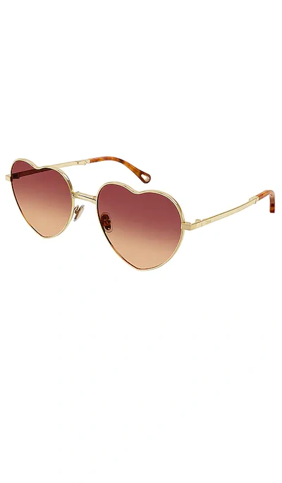 Chloé Milane Heart In Shiny Classic Gold  Double Gradient Bour