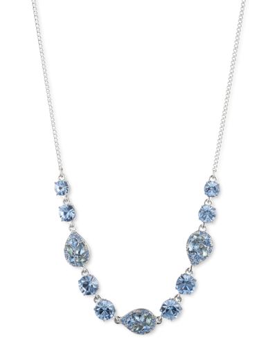 Givenchy Pave & Marquise-cut Crystal Statement Necklace, 16" + 3" Extender In Blue