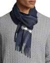 Burberry Men's Giant-check Cashmere Scarf, Blue In Indigo Blue