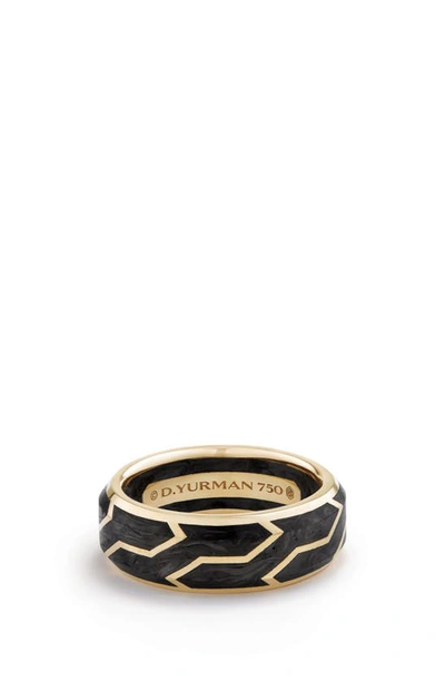 David Yurman Men's Forged Carbon Band Ring In 18k Gold, 8.5mm In Yellow Gold