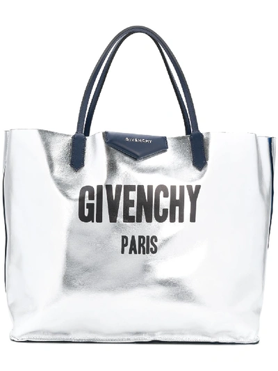 Givenchy Antigona Shopping Large Gradient Tote Bag In Blue-silver