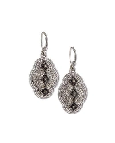 Armenta New World Midnight Scalloped Earrings With Diamonds