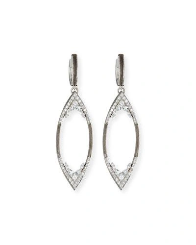 Jude Frances City Lights Brushed Open Marquis Earring Charms In Silver