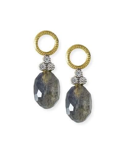Jude Frances Provence Labradorite Briolette Earring Charms With Diamonds In Gold