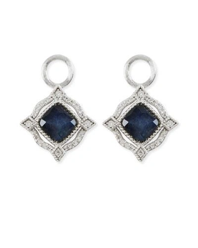 Jude Frances Lisse 18k Delicate Cushion Blue Labradorite Earring Charms With Diamonds In White/gold