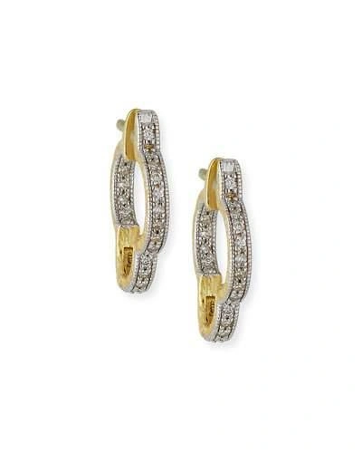 Jude Frances Lisse Small Clover Hoop Earrings With Diamonds In Gold
