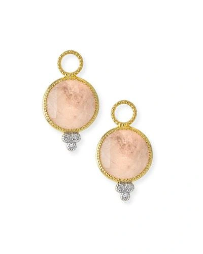 Jude Frances Provence Round Morganite Earring Charms With Diamonds In Gold