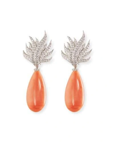 Assael Angel Skin Coral/diamond Earrings