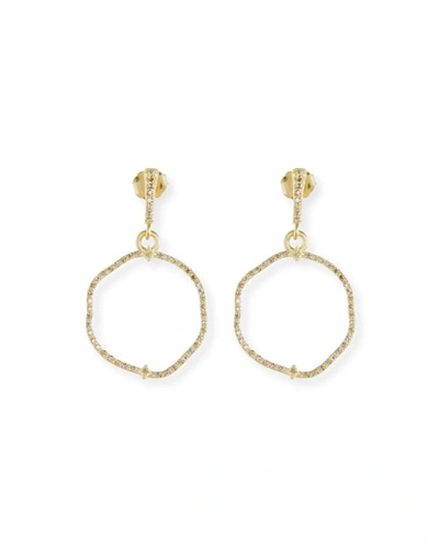 Armenta 18k Yellow Gold Sueno Freeform Drop Earrings With Champagne Diamonds In White/gold