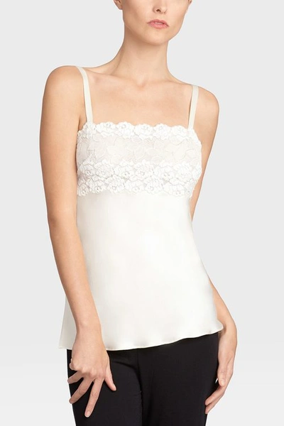 Josie Natori Natori Rose Parfait Camisole With Lace Top In Warm White