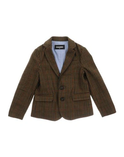 Dsquared2 Kids' Suit Jackets In Military Green