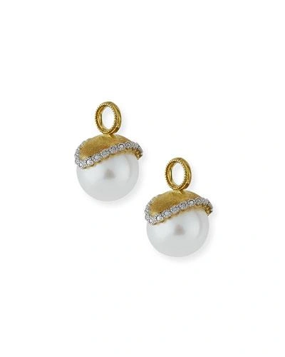 Jude Frances Provence Pearl & Diamond Earring Charms In Gold