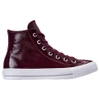 Converse Women's Chuck Taylor High-top Patent Casual Sneakers From Finish Line In Dark Sangria Leather