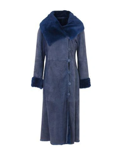 Armani Collezioni Coats In Dark Blue