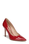 Sam Edelman Hazel Pointy Toe Pump In True Red Patent Leather