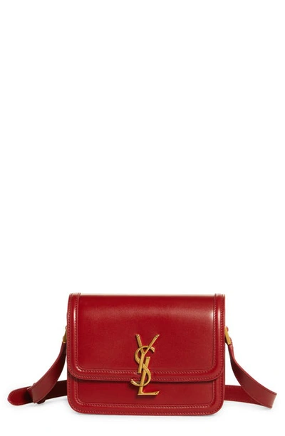 Saint Laurent Solferino Medium Leather Shoulder Bag In Opyum Red