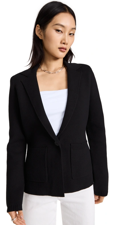 L Agence Knitted Lacey Blazer In Black