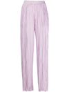Roberto Collina High-waist Crinkle Trousers In Pink & Purple