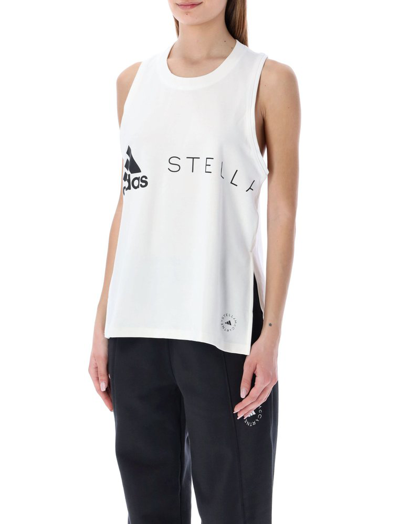 Adidas By Stella Mccartney X Stella Mccartney Logo-print Tank Top In White