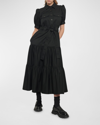 Derek Lam 10 Crosby Women's Buffy Poplin Utility Fit & Flare Midi-dress In Black