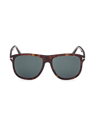 Tom Ford 56mm Polarized Square Sunglasses In Colhav/ Blu