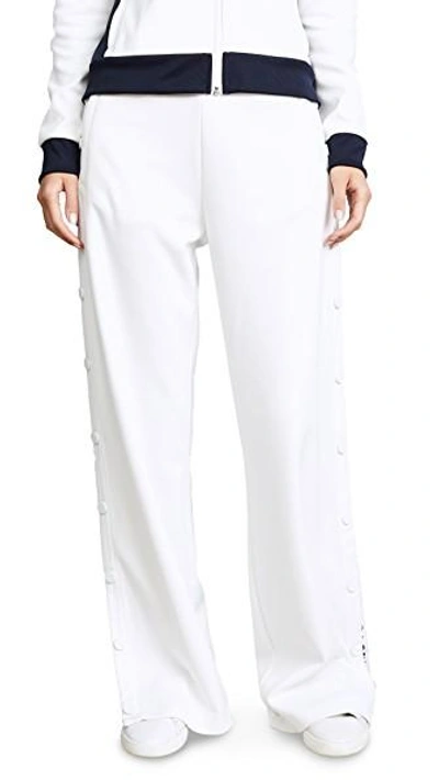 Tory Sport Banner Tear Away Track Pants In Snow White