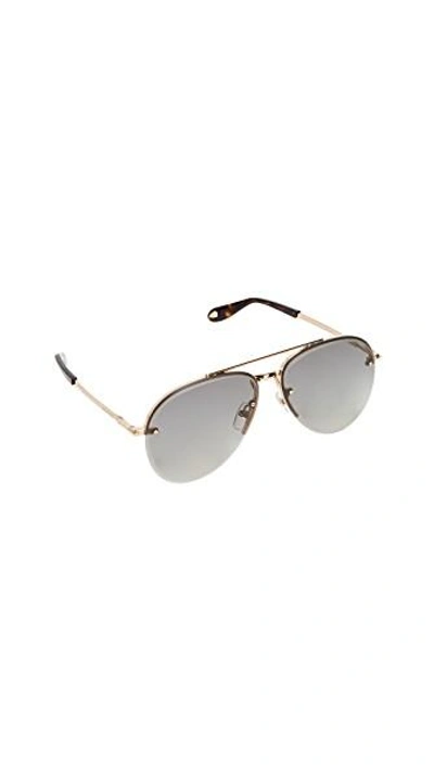 Givenchy Aviator Sunglasses In Gold/dark Grey