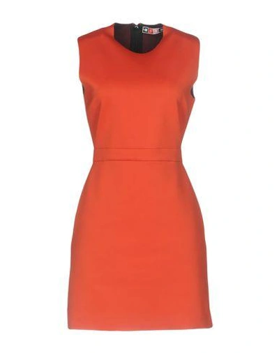Msgm Short Dress In Orange