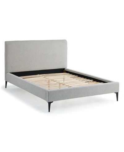 Dream Collection Upholstered Bed With Metal Legs, Queen In Light Gray