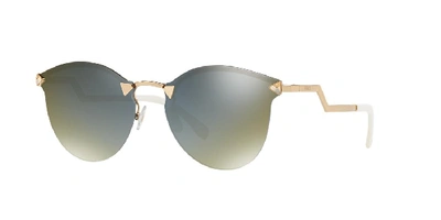 Fendi Women's Mirrored Rimless Cat Eye Sunglasses, 55mm In Silver
