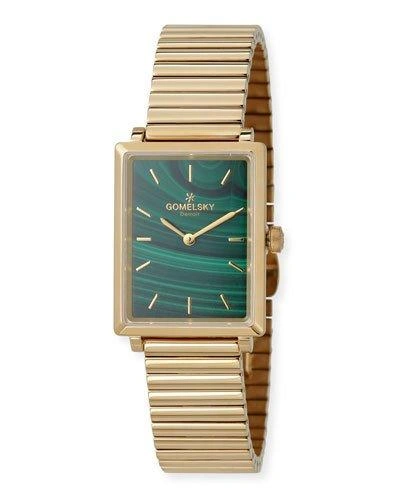 Gomelsky By Shinola The Shirley 32mm Malachite Watch With Bracelet Strap In Gold